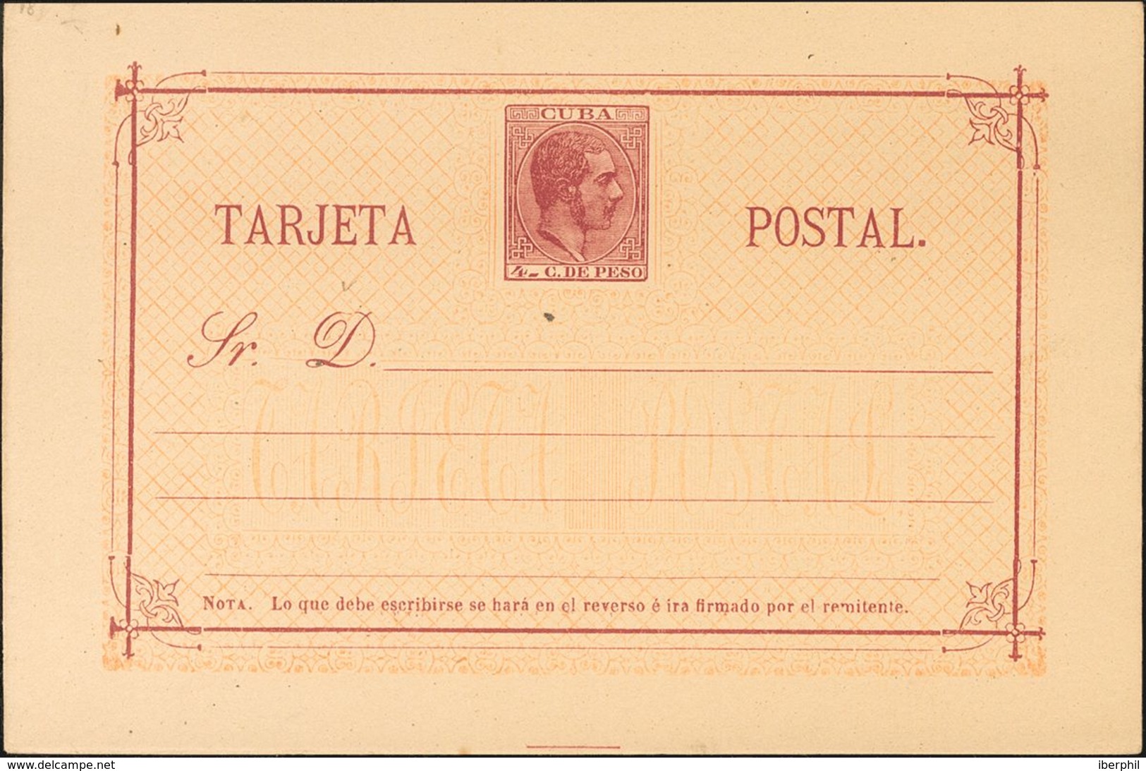 (*)EP17. 1882. 4 Ctvos Carmín Sobre Tarjeta Entero Postal. MAGNIFICA. Edifil 2020: 44 Euros - Autres & Non Classés