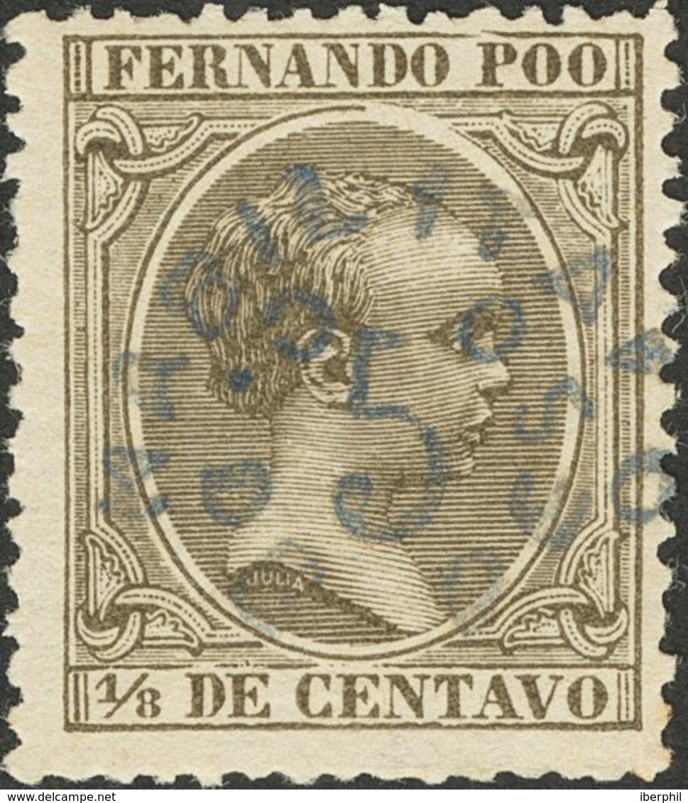 *31. 1896. 5 Cts Sobre 1/8 Ctvo Verde Gris. MAGNIFICO. Edifil 2020: 148 Euros - Altri & Non Classificati