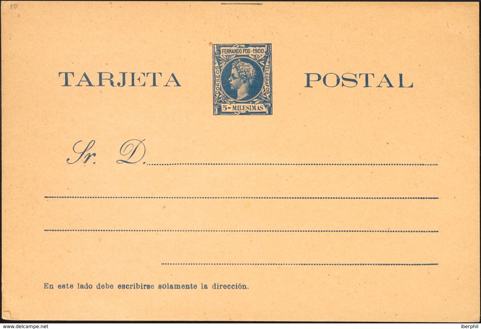 (*)EP9. 1900. 5 Mils Azul Sobre Tarjeta Entero Postal. MAGNIFICA. Edifil 2019: 225 Euros - Sonstige & Ohne Zuordnung