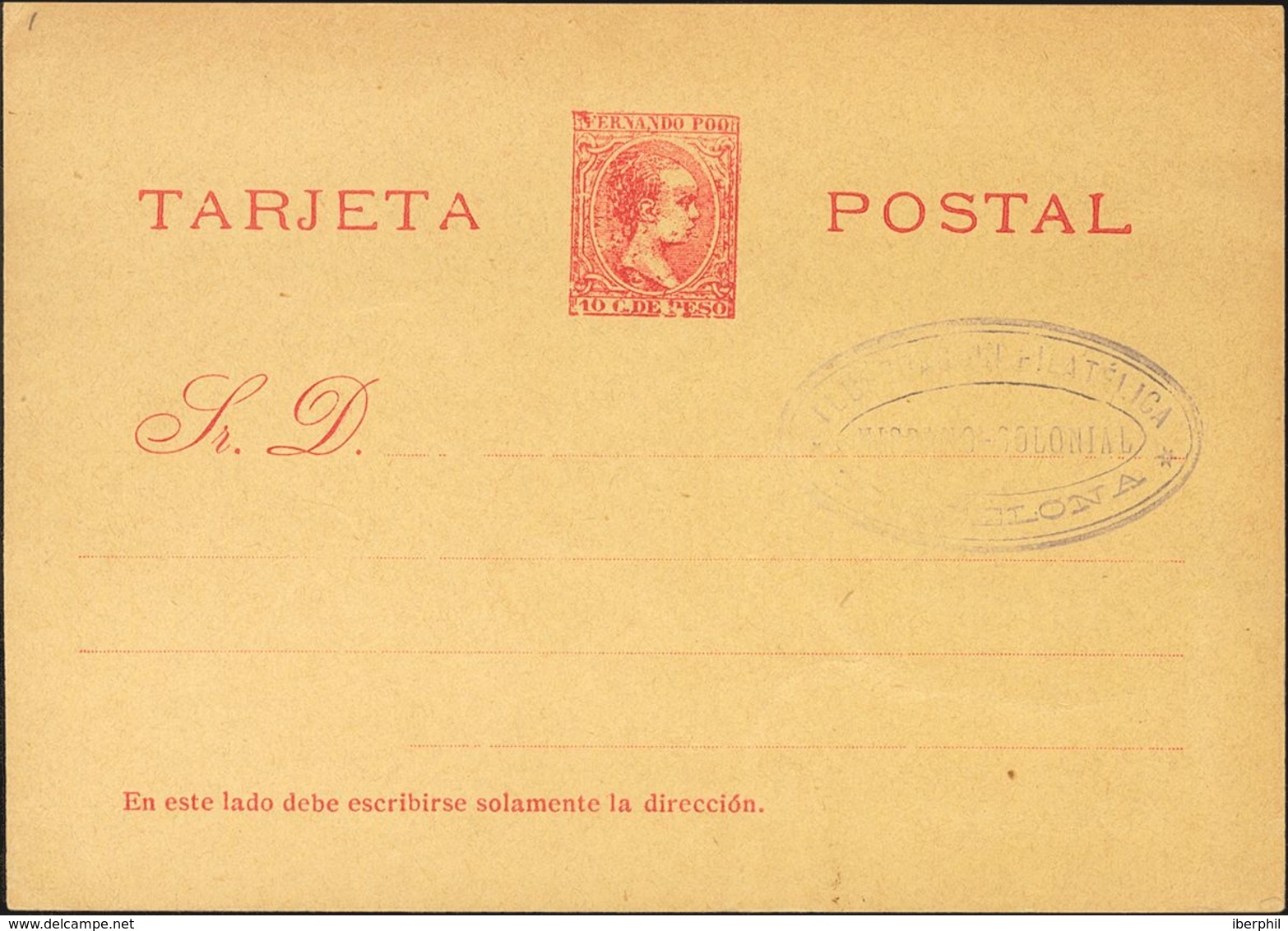 (*)EPF1. (1896ca). 10 Ctvos Rojo Sobre Tarjeta Entero Postal Privada, Probablemente Realizada Por La Ilustración Filatél - Sonstige & Ohne Zuordnung