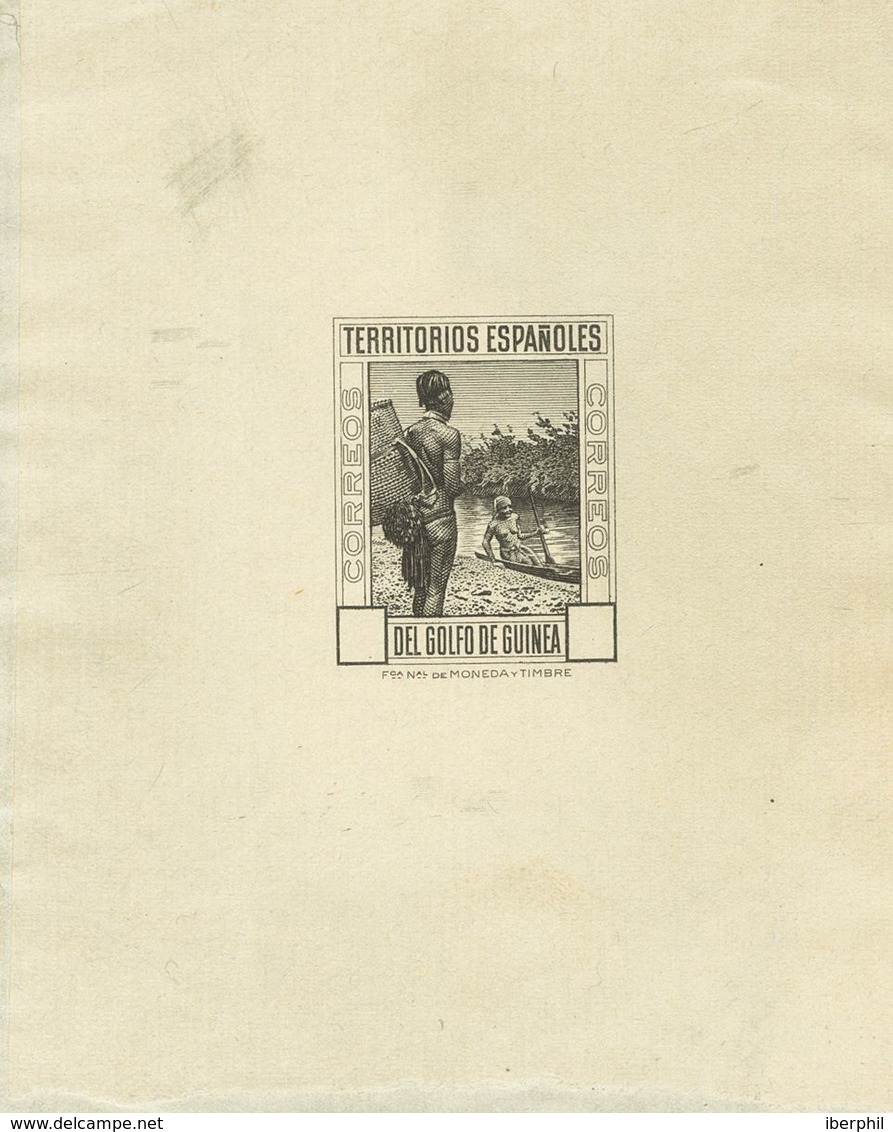 (*)202P. 1931. Sin Valor, Negro. PRUEBA DE PUNZON. MAGNIFICA Y RARISIMA. - Autres & Non Classés