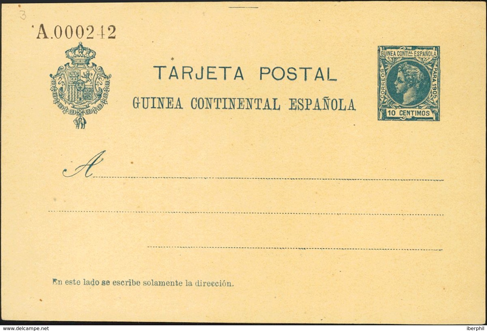 (*)EP3. 1905. 10 Cts Azul Sobre Tarjeta Entero Postal. MAGNIFICA Y RARA. Edifil 2019: 460 Euros - Autres & Non Classés