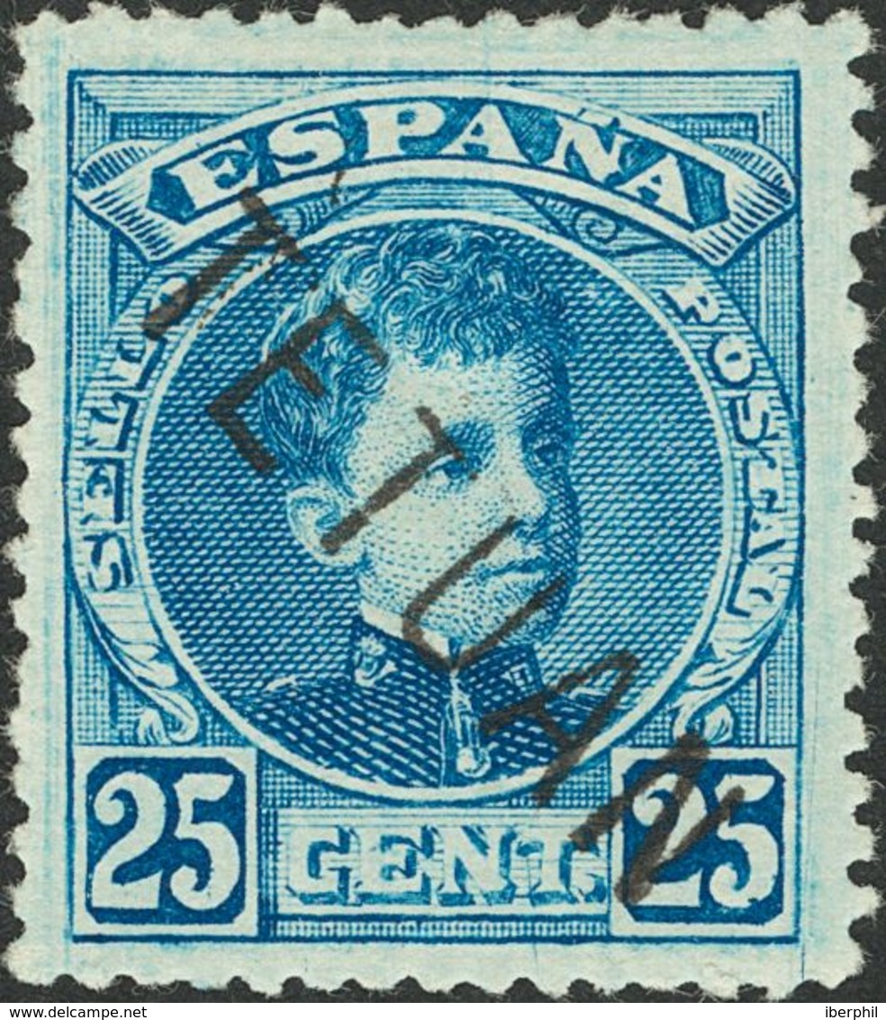 *20. 1908. 25 Cts Azul. Centraje Excepcional. MAGNIFICO. Edifil 2019: 143 Euros - Otros & Sin Clasificación