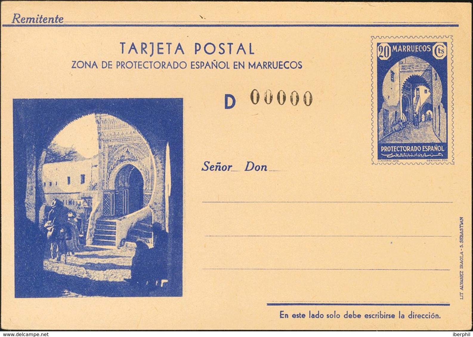(*)EP28M. 1939. 20 Cts Azul Sobre Tarjeta Entero Postal. NºD00000. MAGNIFICA Y RARA. Edifil 2018: 265 Euros - Otros & Sin Clasificación
