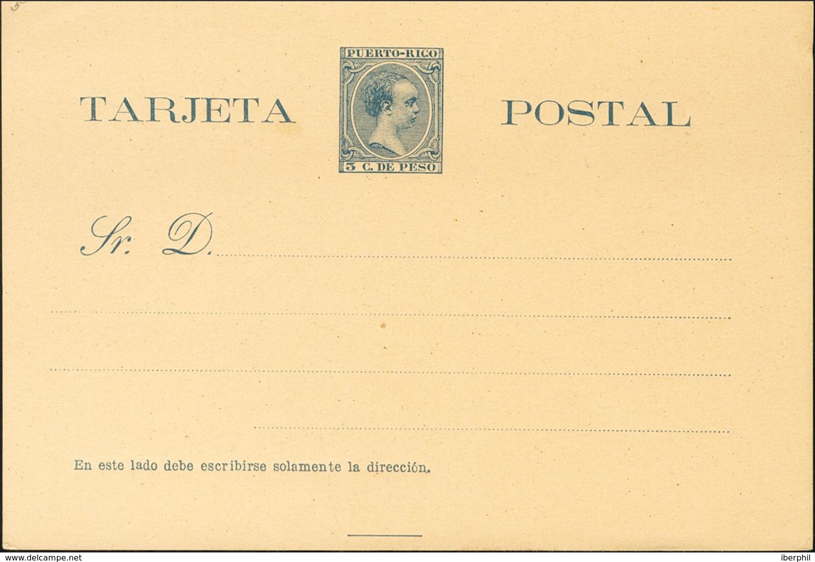 (*)EP4. 1892. 3 Ctvos Azul Sobre Tarjeta Entero Postal. MAGNIFICA. Edifil 2019: 140 Euros - Autres & Non Classés