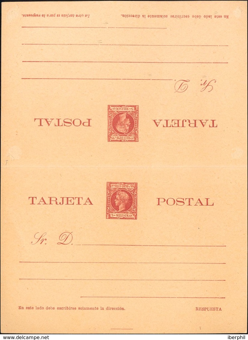 (*)EP9/16. 1898. Juego Completo De Tarjetas Entero Postales, Incluyendo Las De Ida Y Vuelta Sobre Cartulina Salmón (más  - Otros & Sin Clasificación