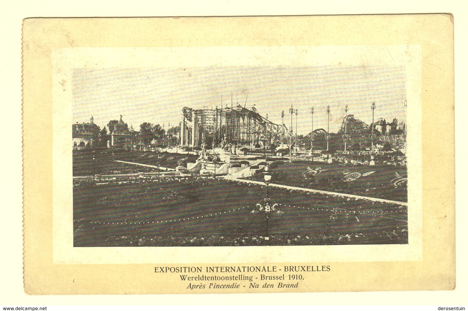 A0233	[Postkaart] Exposition Internationale Bruxelles Wereldtentoonstelling - Brussel 1910 Après L’incendie Na De Brand - Expositions Universelles