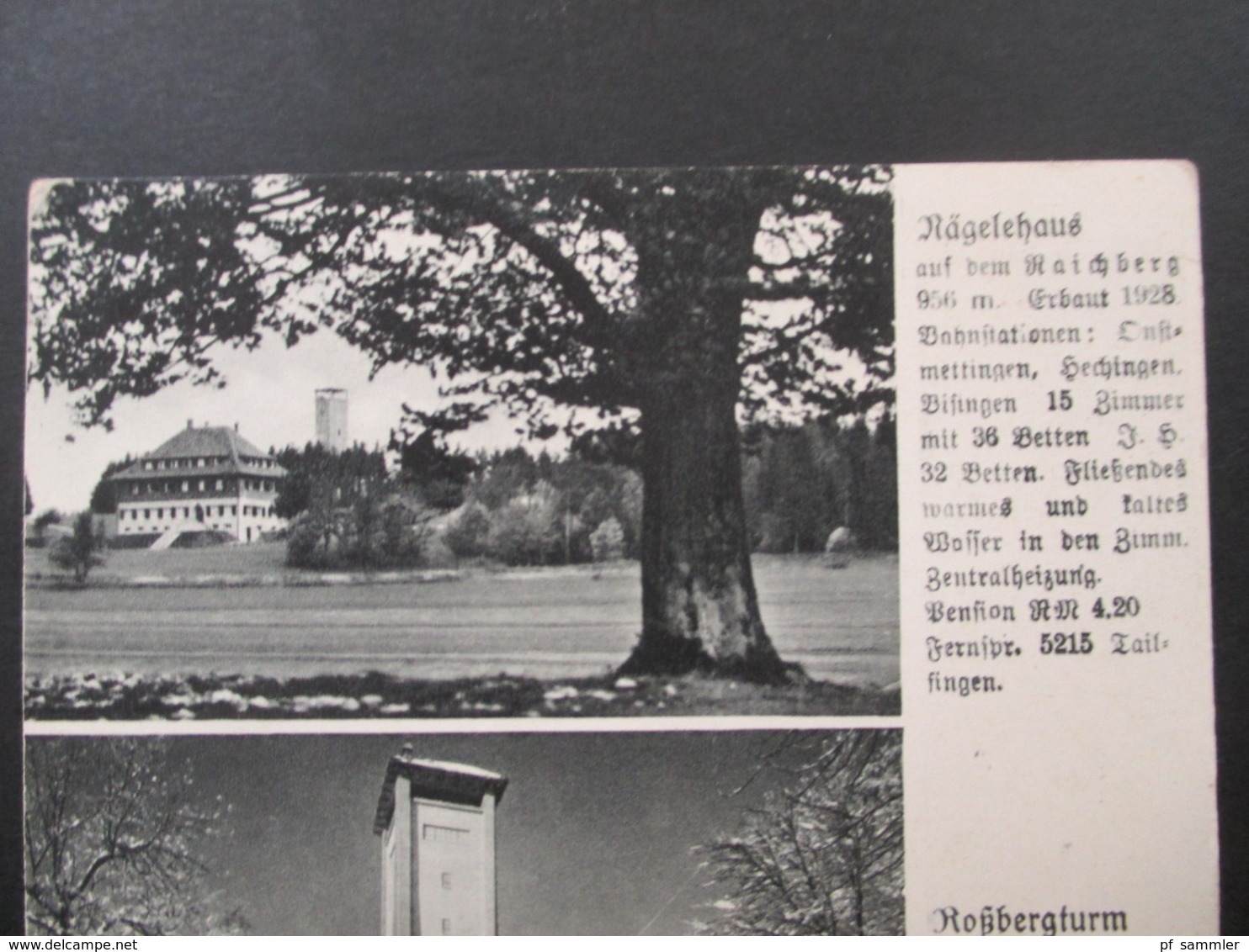 AK 1930er Mehrbildkarte Nägelehaus, Roßbergturm Und Wasserberghaus Werde Mitglied Im Schwäb. Albverein Gegründet 1888 - Balingen