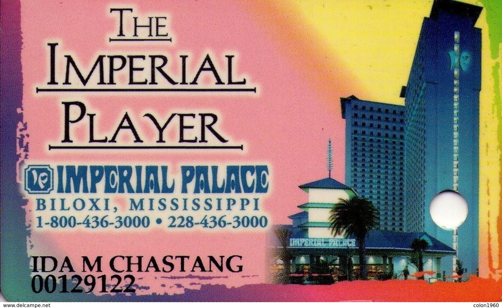 TARJETA DE CASINO - CASINO CARD. IMPERIAL PALACE CASINO BILOXI. 007. - Tarjetas De Casino