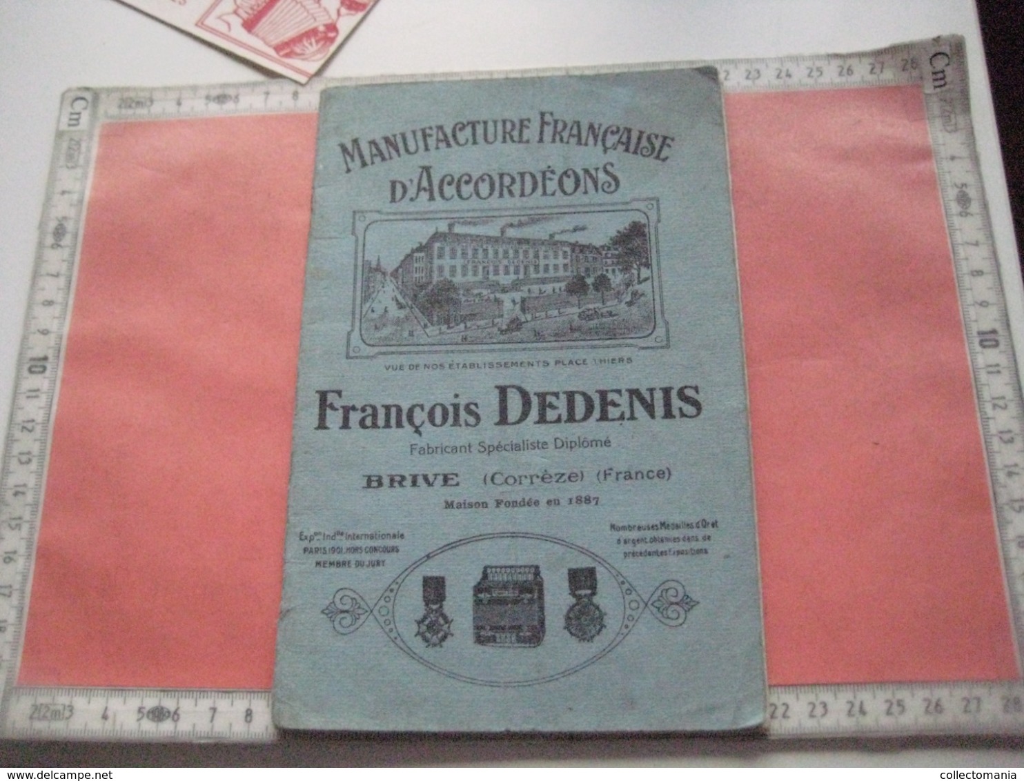 1 catalogue DEDENIS à BRIVE 1928 avec prix tarif- ACCORDEONS ARMONICHE  Accordions + 1 buvard HOHNER Verhaeghen - Rouen