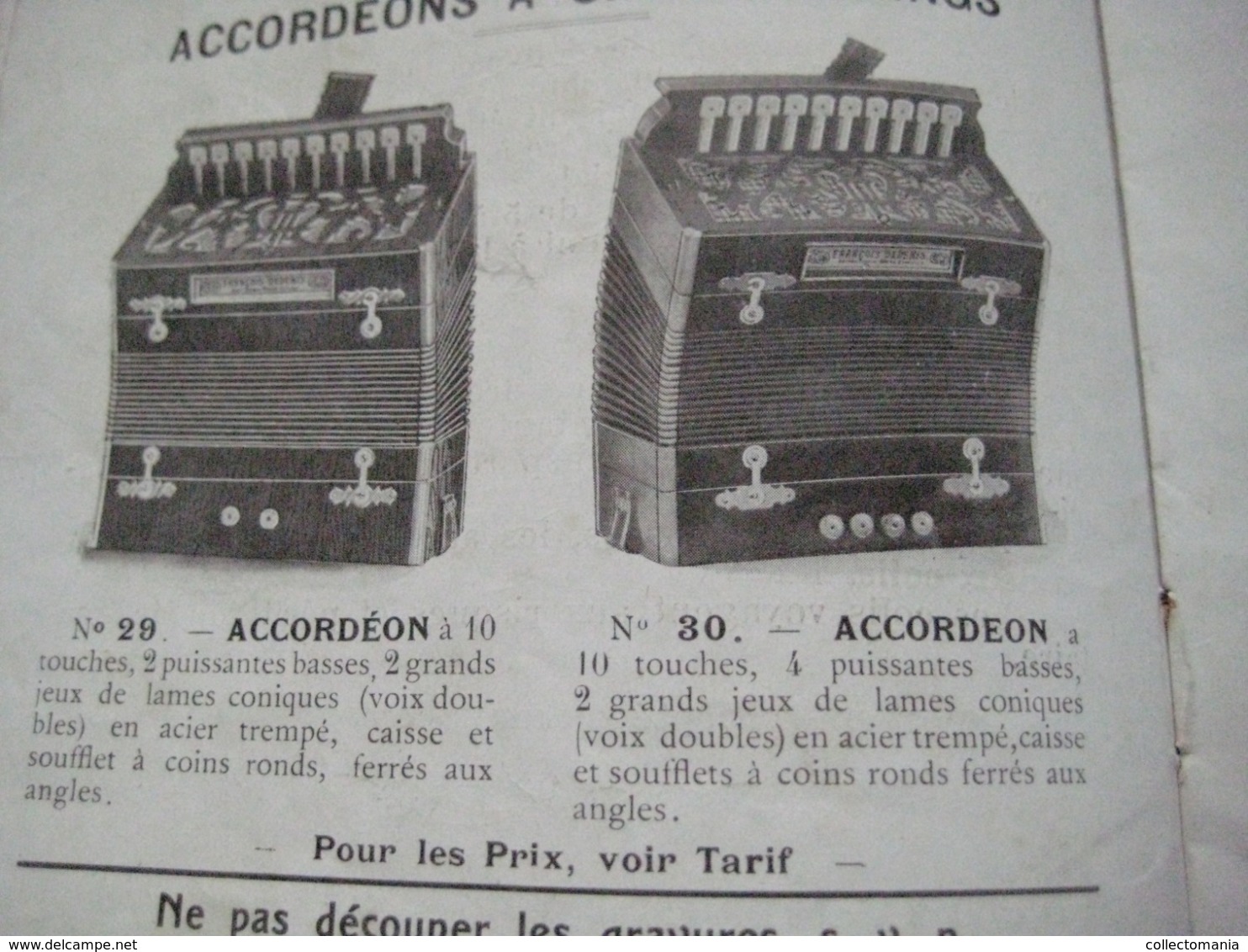 1 catalogue DEDENIS à BRIVE 1928 avec prix tarif- ACCORDEONS ARMONICHE  Accordions + 1 buvard HOHNER Verhaeghen - Rouen