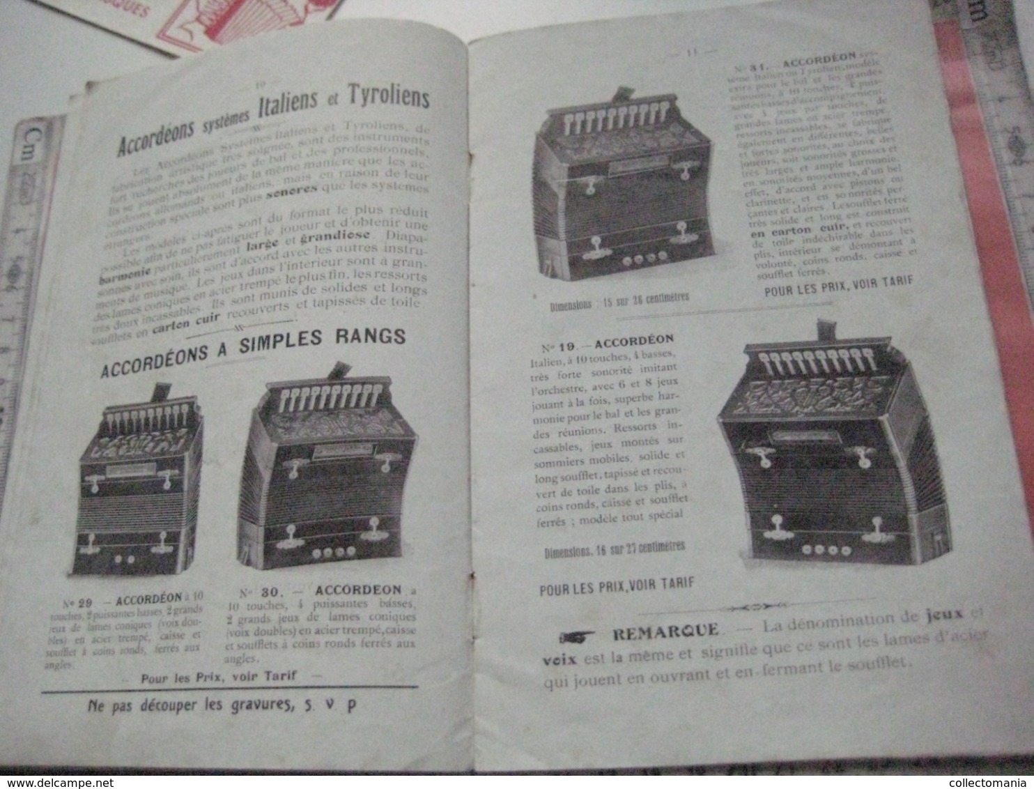 1 catalogue DEDENIS à BRIVE 1928 avec prix tarif- ACCORDEONS ARMONICHE  Accordions + 1 buvard HOHNER Verhaeghen - Rouen