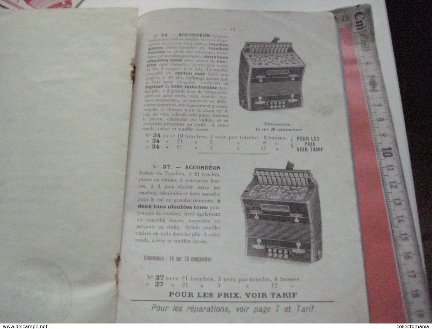 1 catalogue DEDENIS à BRIVE 1928 avec prix tarif- ACCORDEONS ARMONICHE  Accordions + 1 buvard HOHNER Verhaeghen - Rouen