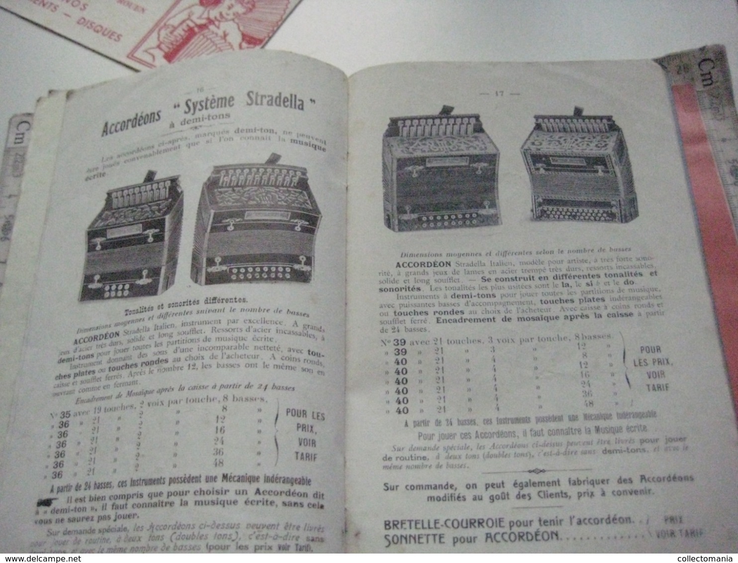 1 catalogue DEDENIS à BRIVE 1928 avec prix tarif- ACCORDEONS ARMONICHE  Accordions + 1 buvard HOHNER Verhaeghen - Rouen