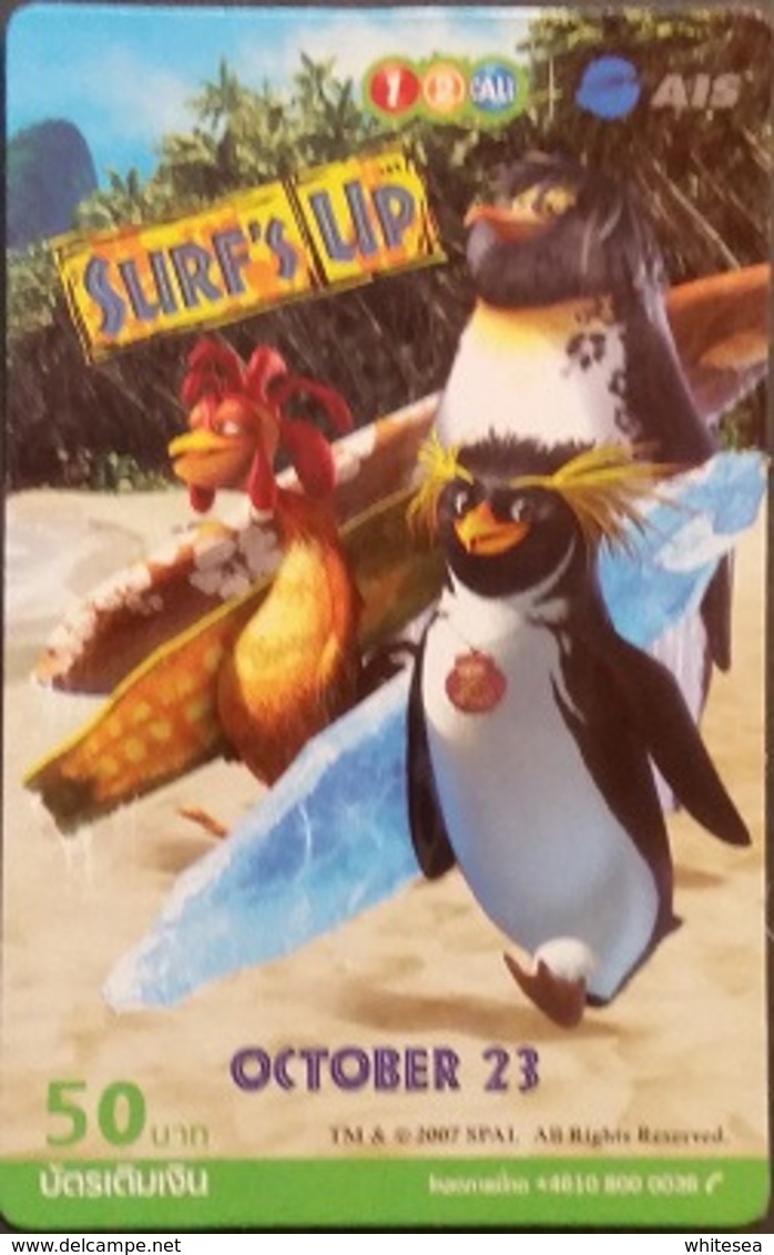 Mobilecard Thailand - 12Call/AIS - Movie,Film,cinema  - Surf's Up - Pinguin,penguin - Thaïland