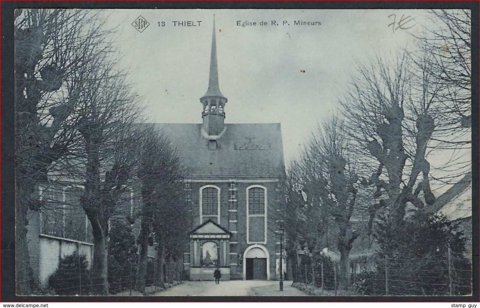 Postkaart Van THIELT - EGLISE DE R.P. MINEURS Met Nr. 53 En Stempel  THIELT   ; Staat Zie 2 Scans ! - Tielt-Winge