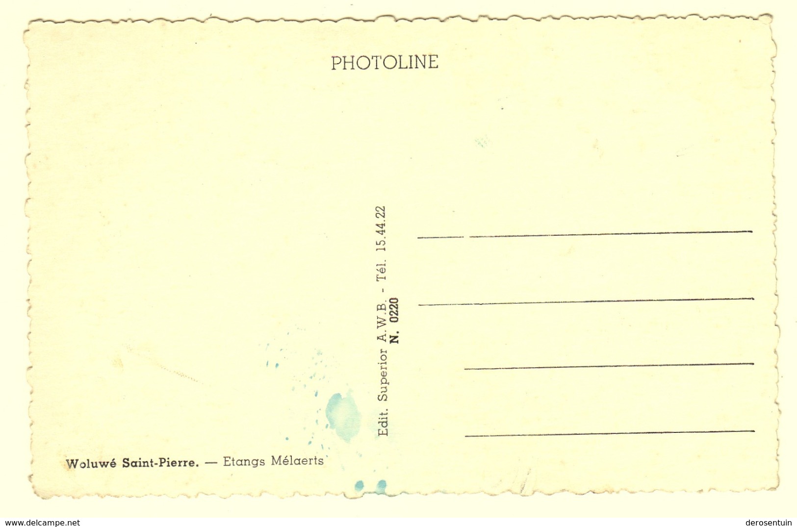 A0234	[Postkaart] Woluwé Saint-Pierre. - Etangs Mélaerts. (Photoline, Superior A.W.B.) [Sint St. Pieters Vijvers Vijver] - Woluwe-St-Pierre - St-Pieters-Woluwe
