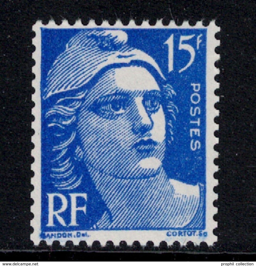 TIMBRE GANDON N° 886 15F BLEU Au TYPE III ISSU De ROULETTE NEUF ** SANS CHARNIERE - 1945-54 Marianne De Gandon