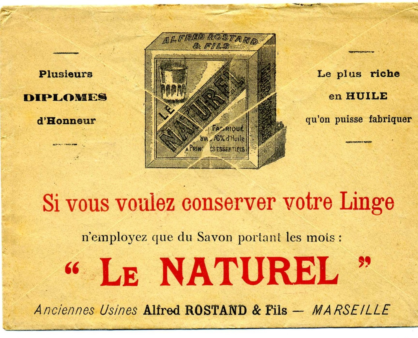 MARSEILLE Savons LE NATUREL Alfred Rostand / LSC De 1915 TB - 1877-1920: Semi Modern Period