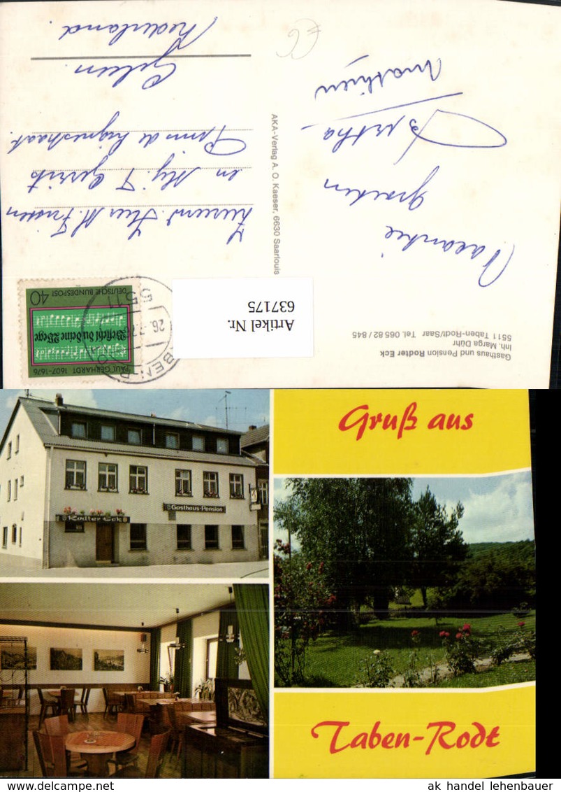 637175,Mehrbild Ak Taben-Rodt Taben Rodt-Saar Gasthaus Pension Rodter Eck - Sonstige & Ohne Zuordnung