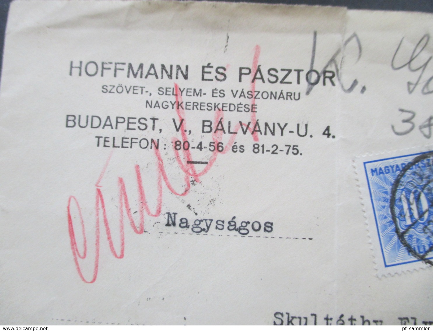 Ungarn 1936 Budapest Ortsbrief Mit Nachporto Und Portomarke T Stempel Durchgestrichen Mit Handschriftl. Vermerken - Storia Postale