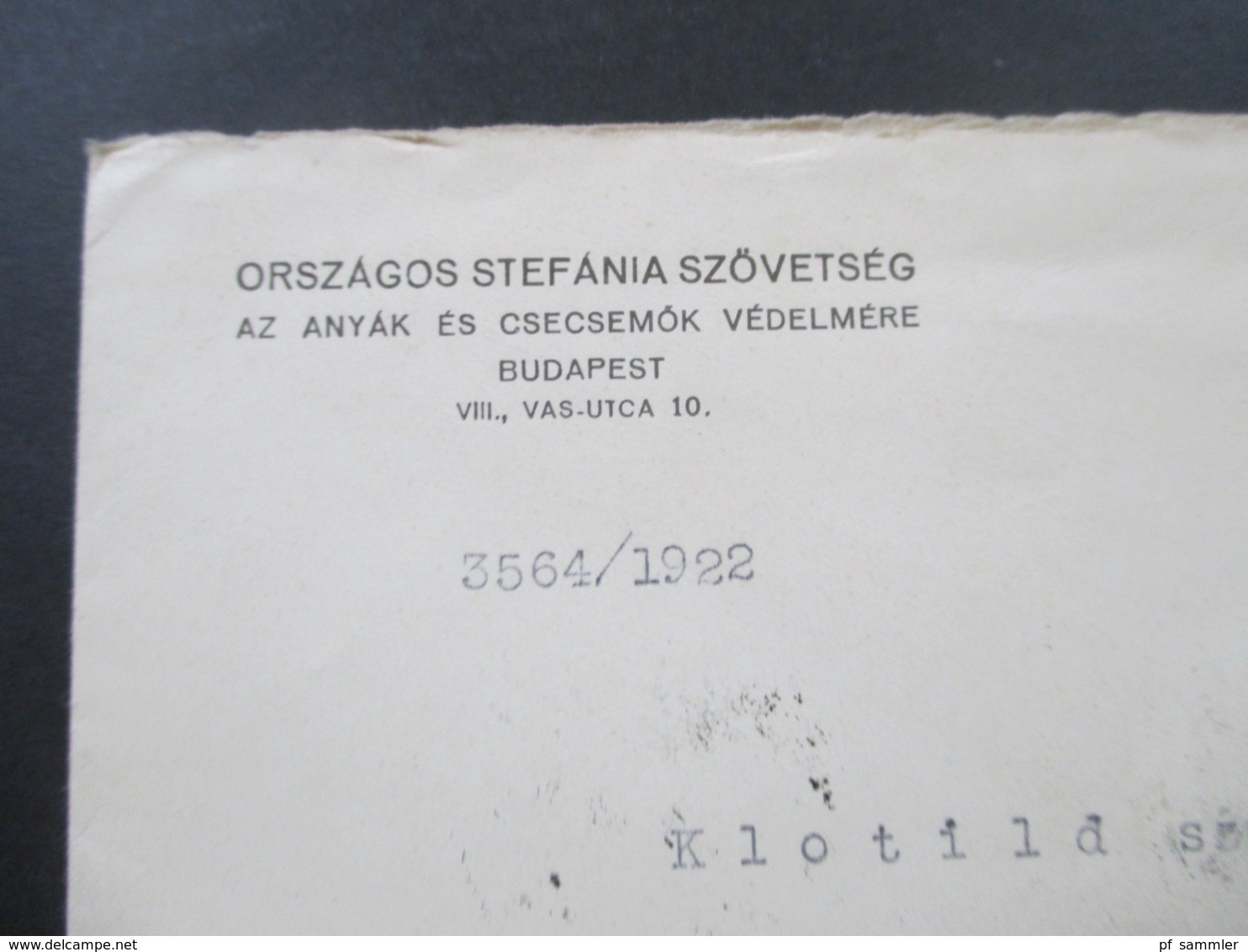 Ungarn 1922 Budapest Ortsbrief / Dienstpost Rückseitig Dienstmarke Nr. 4 MeF (4) Auch Waagerechter 3er Streifen - Covers & Documents