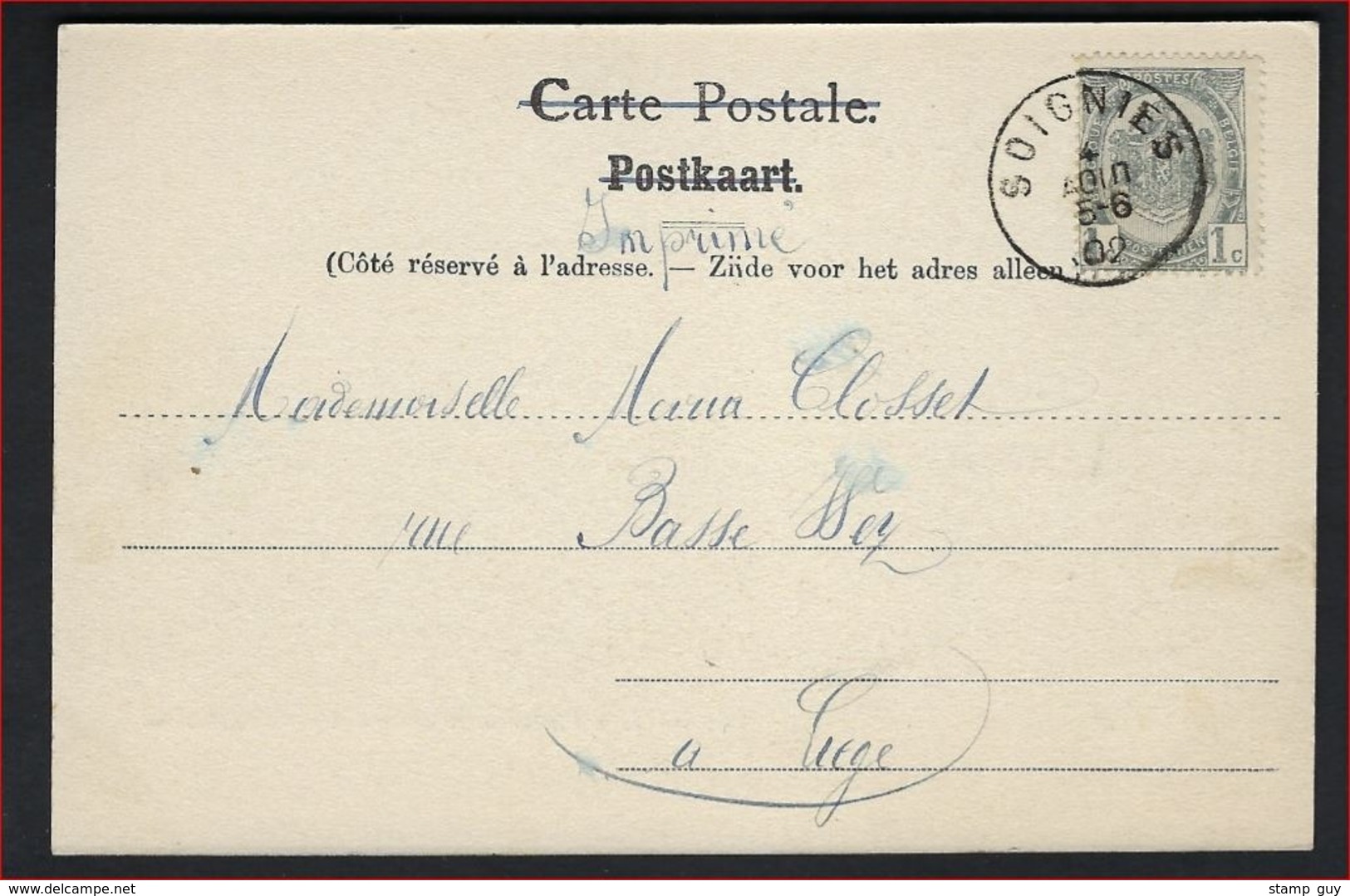 Postkaart Van Souvenir De Soignies - La Rue De La Station Et Le Couvent Des Franciscaines , NELS SERIE NR. 68 , NR. 2 ! - Soignies