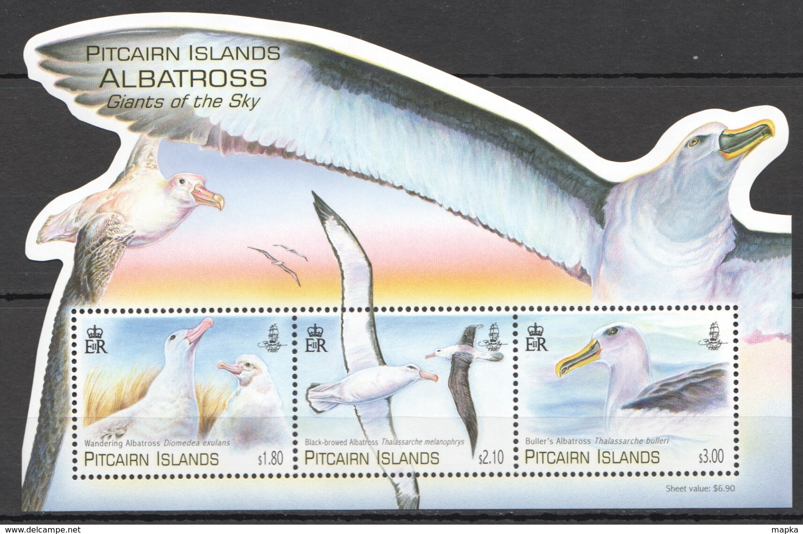 C807 PITCAIRN ISLANDS FAUNA BIRDS ALBATROSS GIANTS OF THE SKY !!! MICHEL 13 EURO !!! 1KB MNH - Albatrosse & Sturmvögel