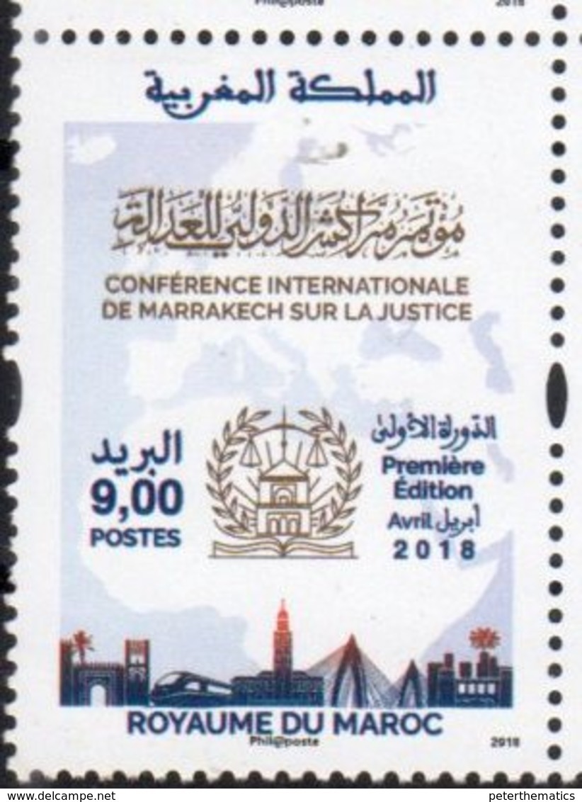 MOROCCO, 2018, MNH, JUSTICE CONFERENCE MARAKESH, TRAINS, BRIDGES,1v - Zonder Classificatie