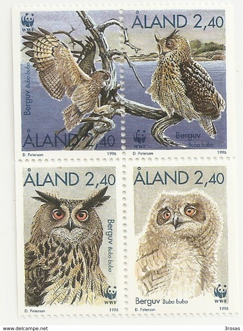 Aland 1996 Hiboux Owls Set Complete MNH ** - Aland