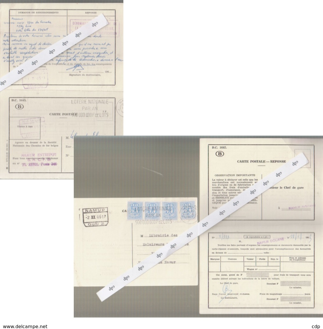 Gare De Namur    Documents Douane 1965 - Autres & Non Classés