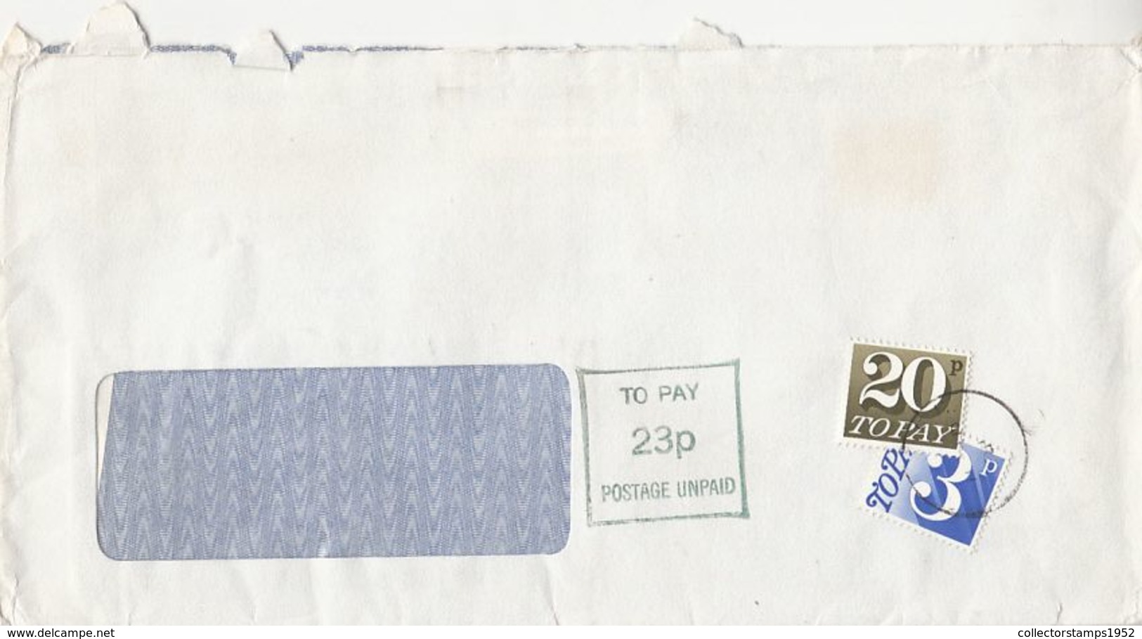 7407FM- TO PAY STAMPS ON COVER, UK - Altri & Non Classificati