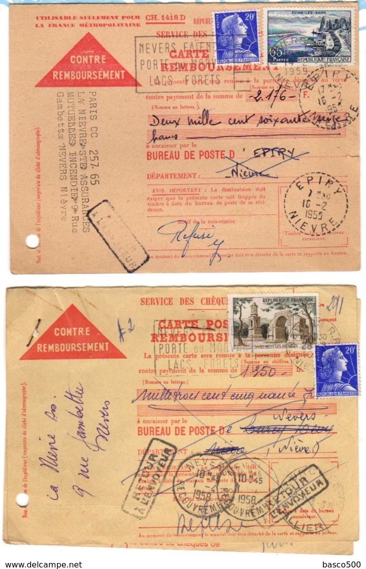 1959 NEVERS - 22 Cartes Postales Remboursement Avec Cachets Divers & Variés - 1921-1960: Période Moderne