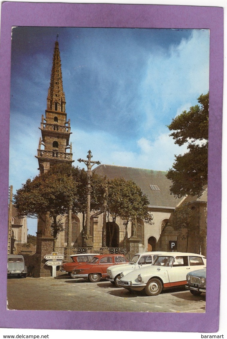 29 PLOUGUERNEAU L'Eglise Et Le Calvaire Automobiles Citroën DS Ami 6 2CV Panhard PL17 Renault 4L - Plouguerneau