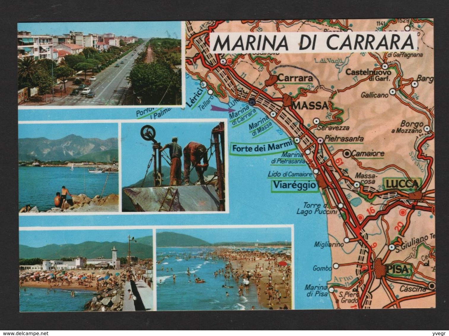 - ITALIE - Marina Di CARRARA - Massa, Camaiore, Lucca, Pisa Massa  (Dalla Carta Automobilistica ) Carte Routière - Carrara