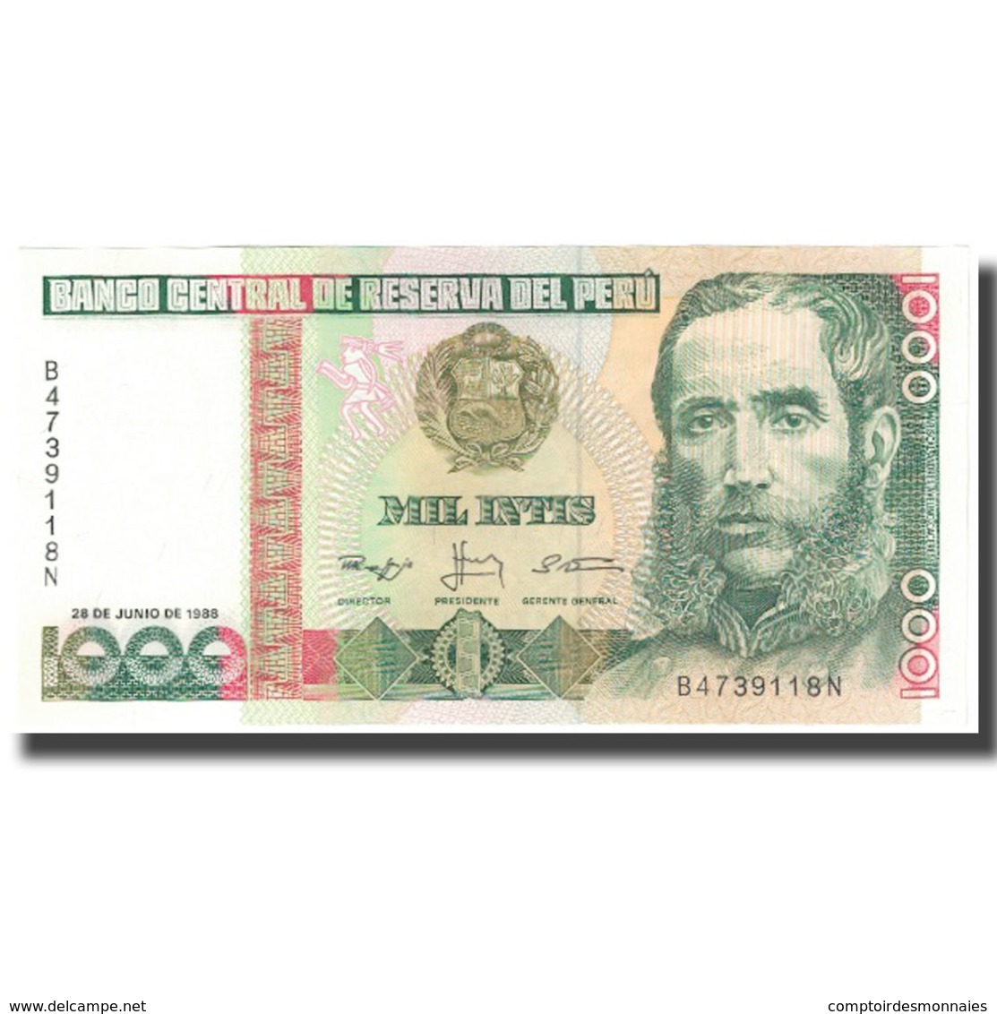 Billet, Pérou, 1000 Intis, 1988-06-28, KM:136b, NEUF - Pérou