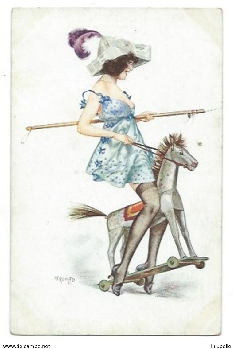 JOUET - ILLUSTRATEUR - HEROUARD - "LA CAVALIERE"- CPA - Jeux Et Jouets