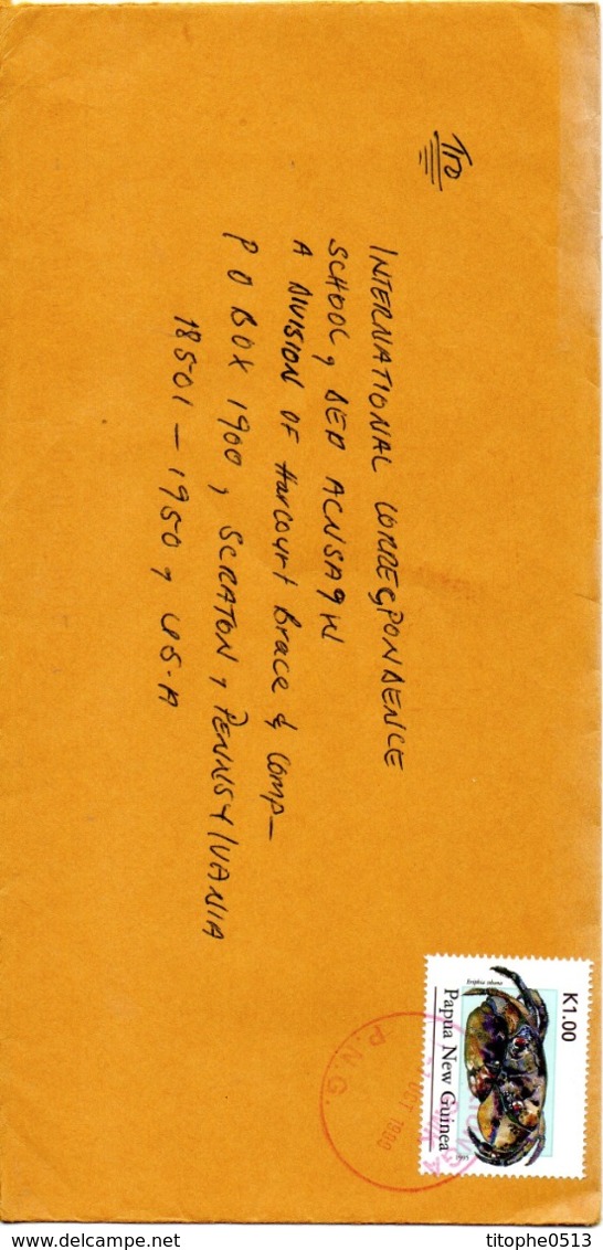 PAPOUASIE ET NOUVELLE GUINEE. N°749 De 1995 Sur Enveloppe Ayant Circulé. Crabe. - Schalentiere