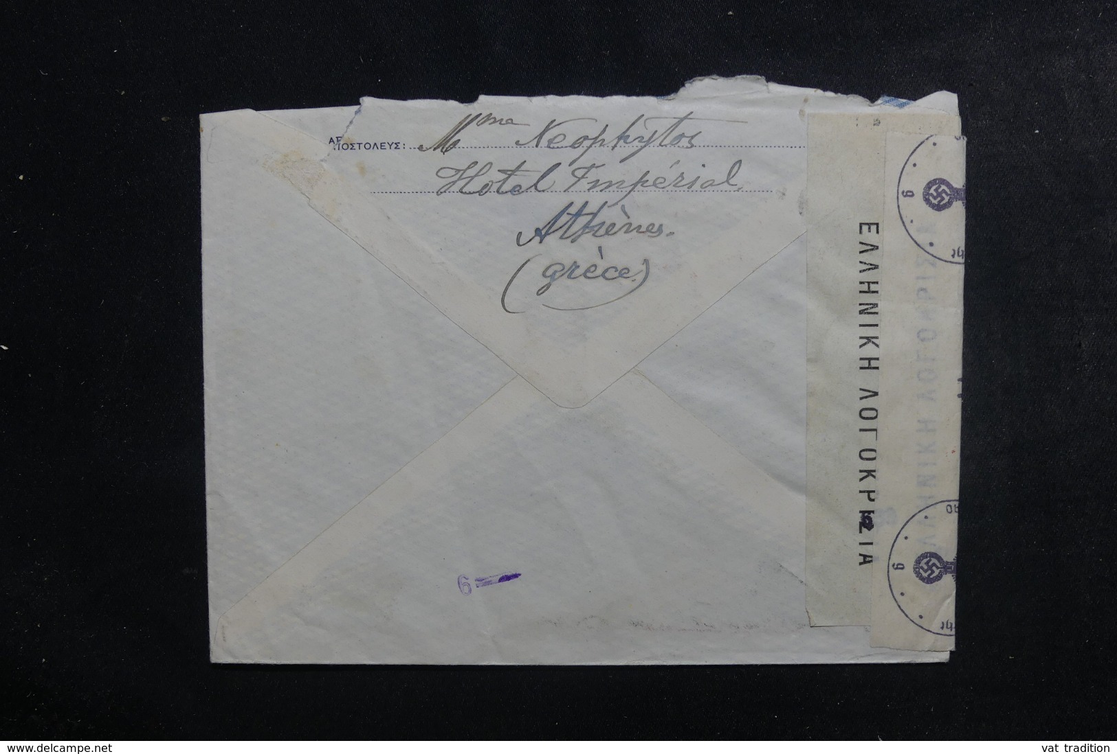 GRECE - Entier Postal De Athènes ( Hôtel Impérial ) Pour Berlin En 1941 Avec Contrôle Postal - L 46308 - Postal Stationery