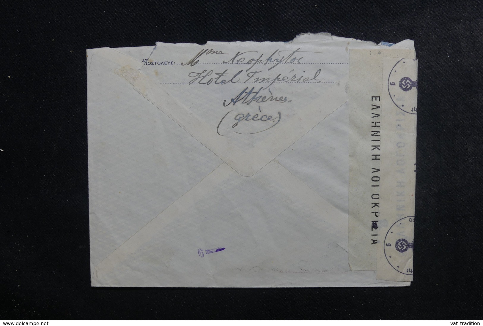 GRECE - Entier Postal De Athènes ( Hôtel Impérial ) Pour Berlin En 1941 Avec Contrôle Postal - L 46308 - Entiers Postaux