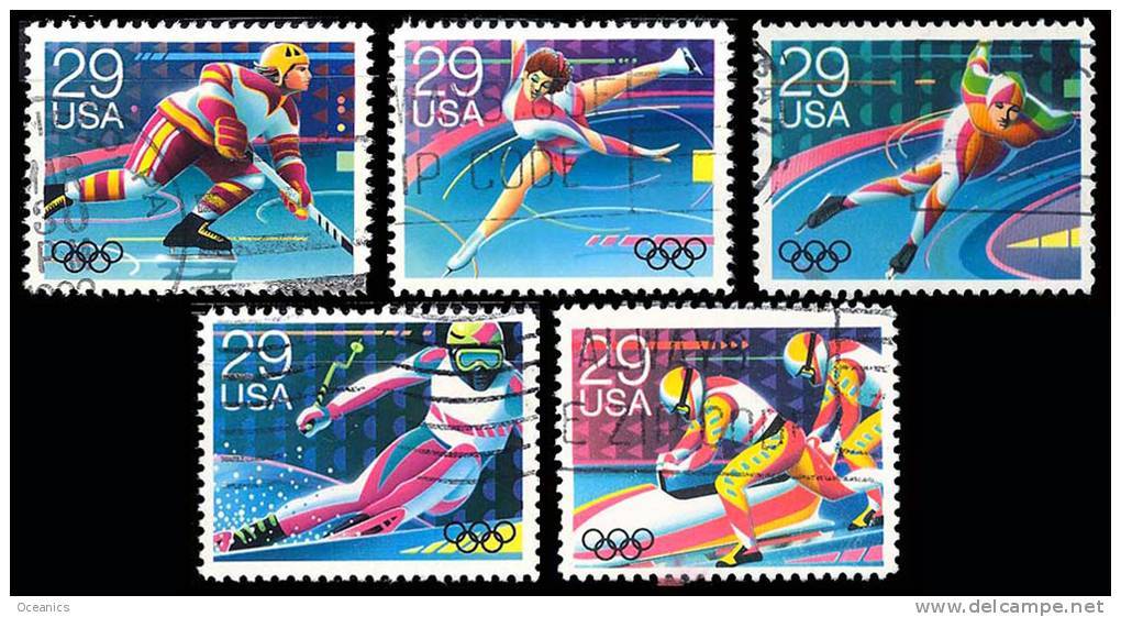 Etats-Unis / United States (Scott No.2611-15 - Olympiques D'Hiver / 1992 / Winter Olympics]+ (o) Série / Set - Usati