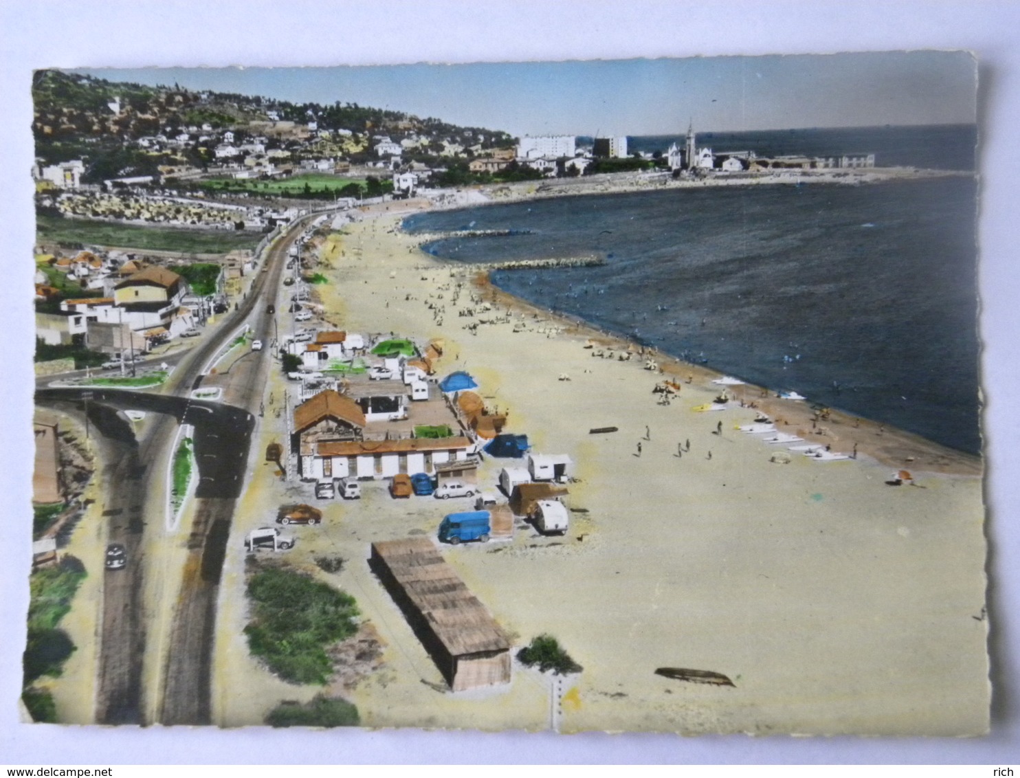 CPSM (34) Hérault - En Avion Au Dessus De Sète - Plage De La Corniche Et Vue Générale - Sete (Cette)