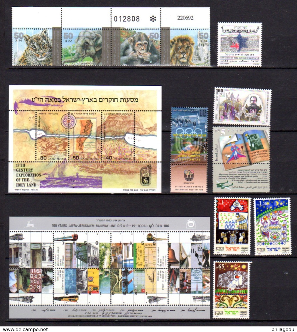 Israël 1987-95, Terre Sainte, Chemin De Fer, Animaux, Etc, Entre 1020 Et 1276**, Cote 58 €, - Unused Stamps (without Tabs)