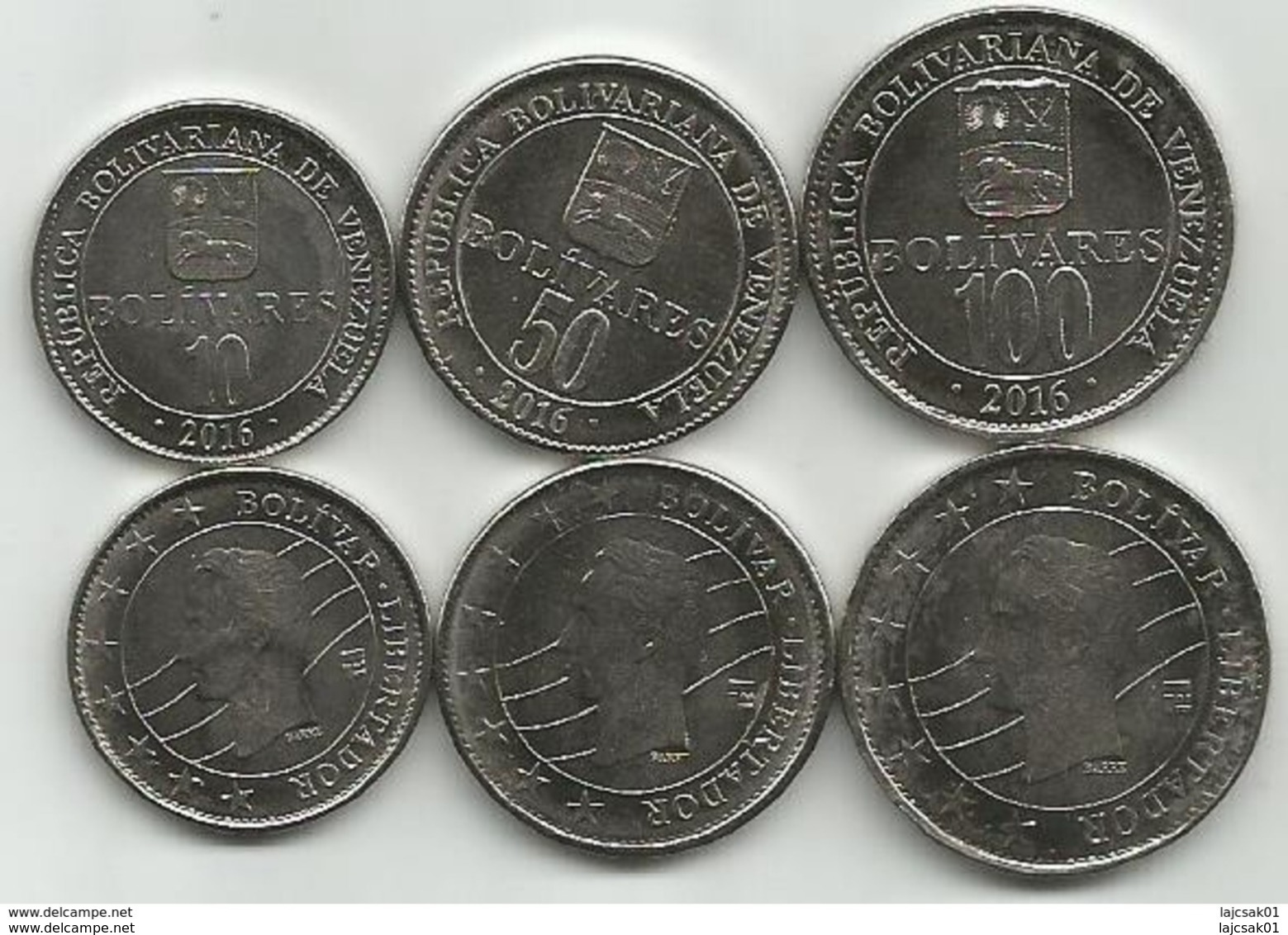 Venezuela 10 - 50 - 100 Bolivares 2016. High Grade Set - Venezuela