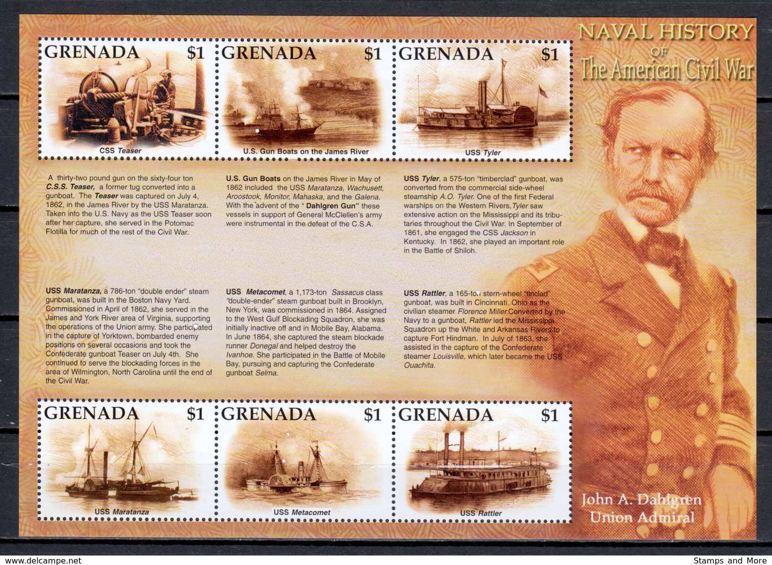 Grenada 2002 Kleinbogen Mi 4926-4931 MNH NAVAL HISTORY - SHIPS - Boten