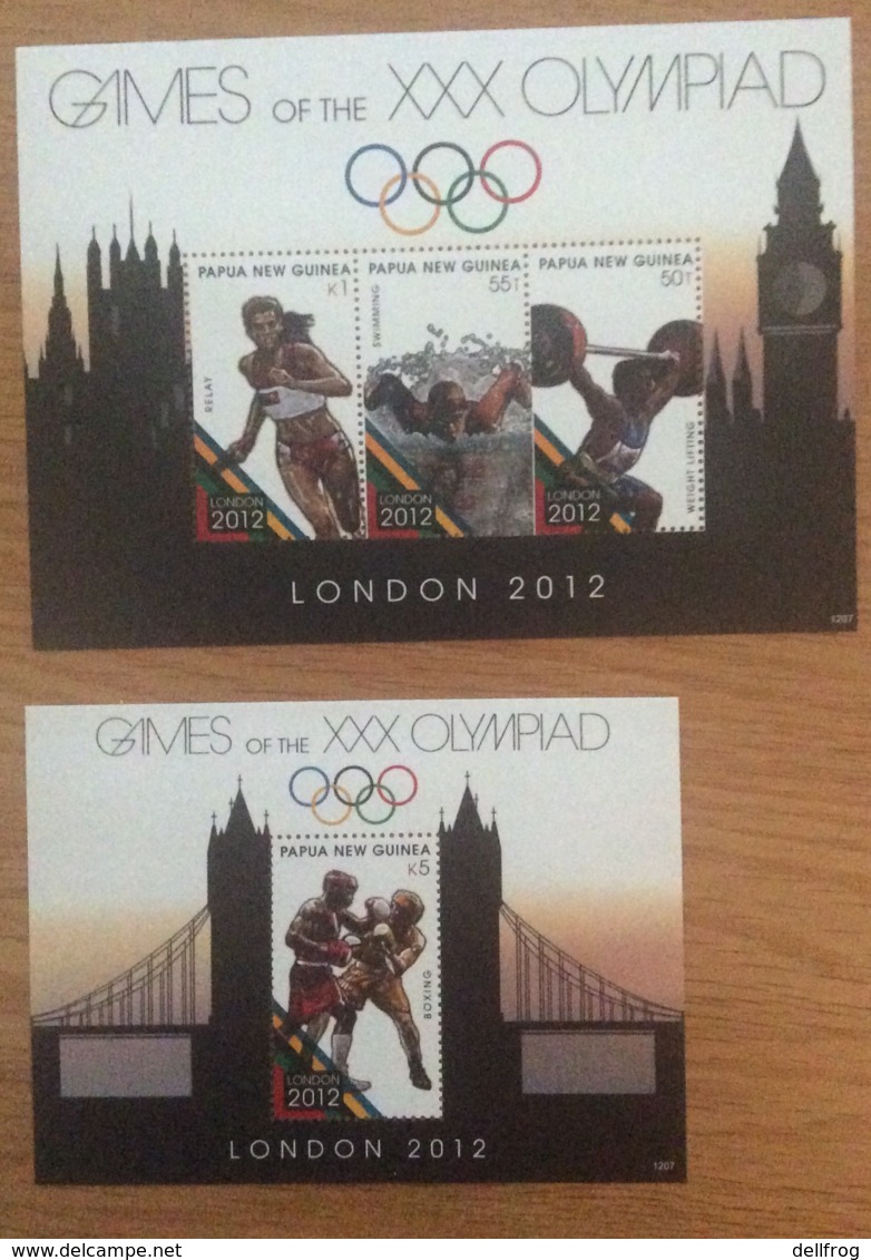 Papua New Guinea-2012 London Olympics 2 Minisheets MNH - Papua New Guinea