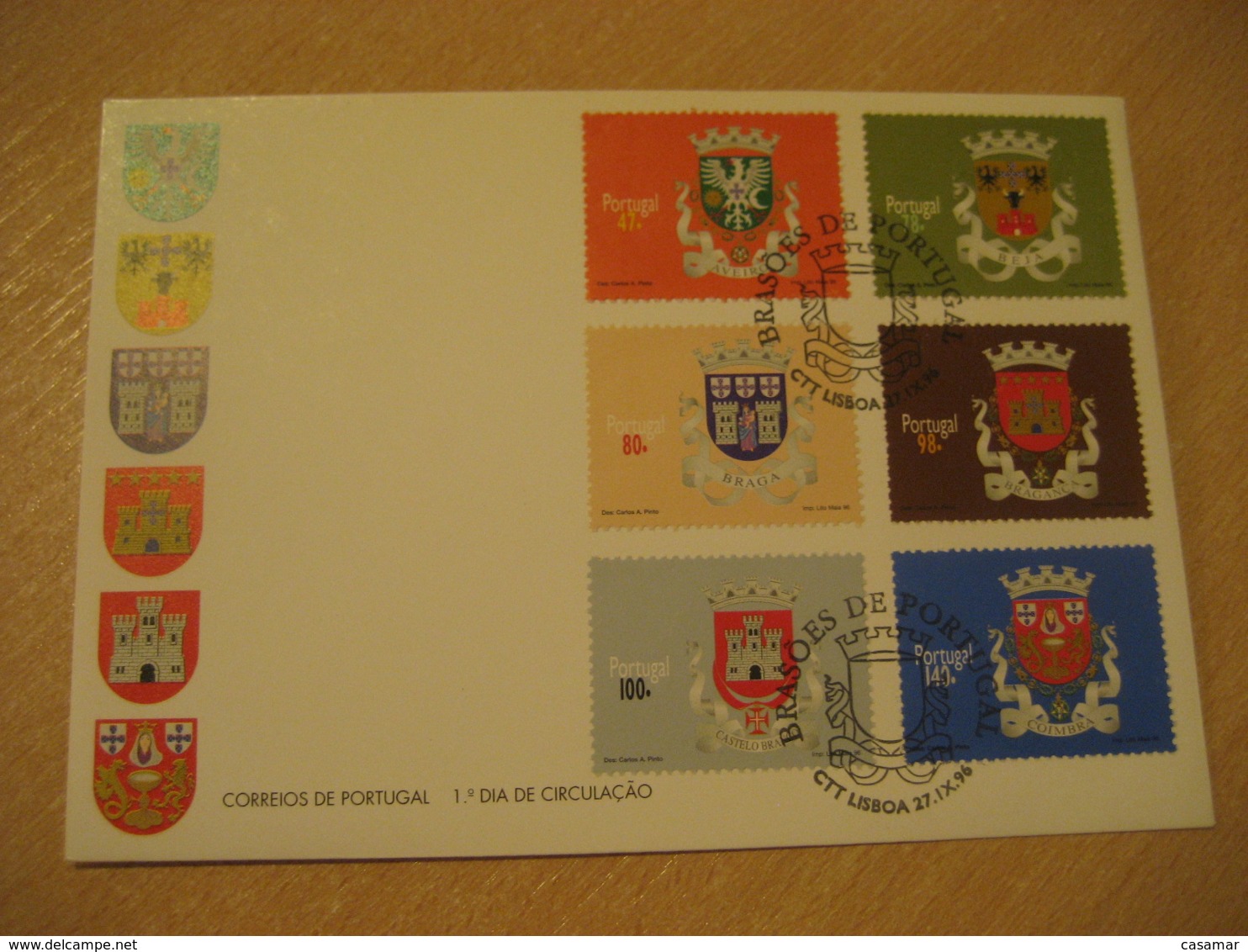 LISBOA 1996 Brasoes Coat Of Arms Heraldry FDC Cancel Cover PORTUGAL - Briefe U. Dokumente