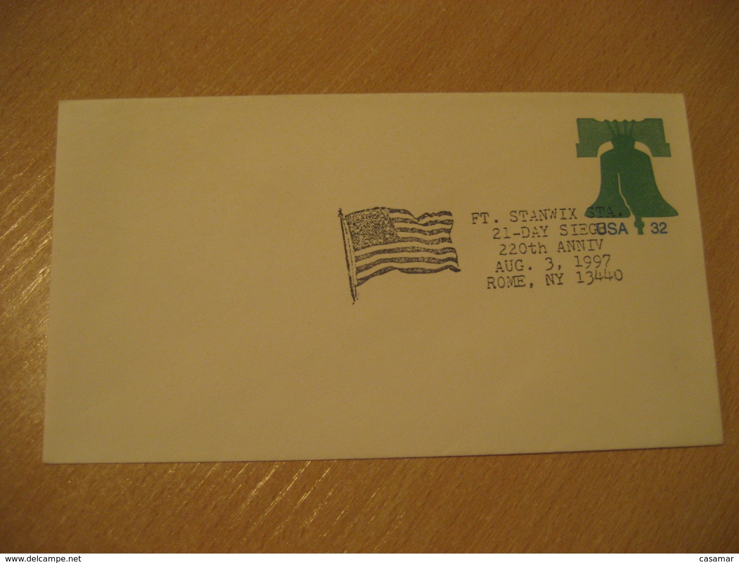 ROME 1997 Ft. Stanwix 21 Day Siege Flag Flags Cancel Cover USA - Briefe