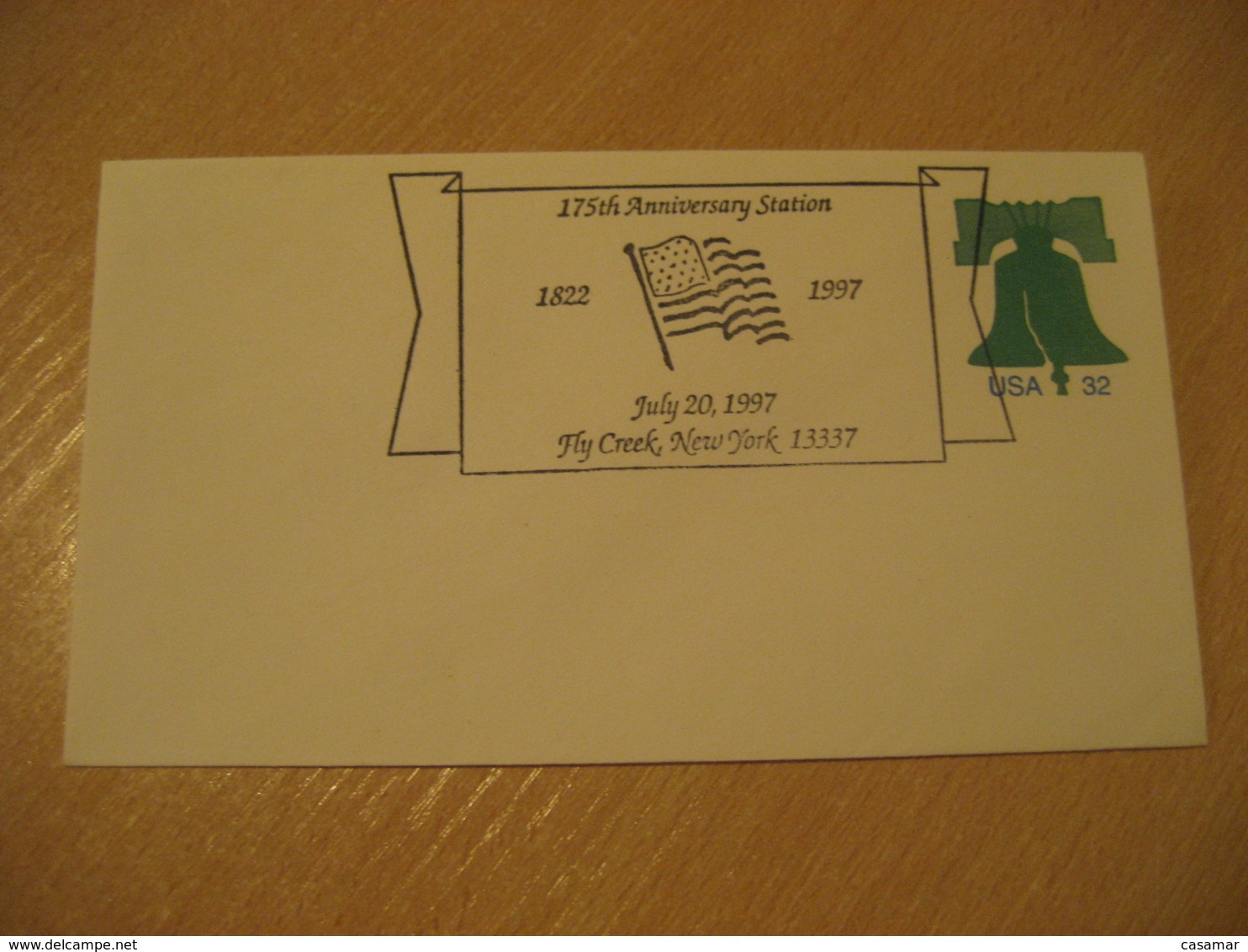 FLY CREEK 1997 Flag Flags Cancel Cover USA - Enveloppes