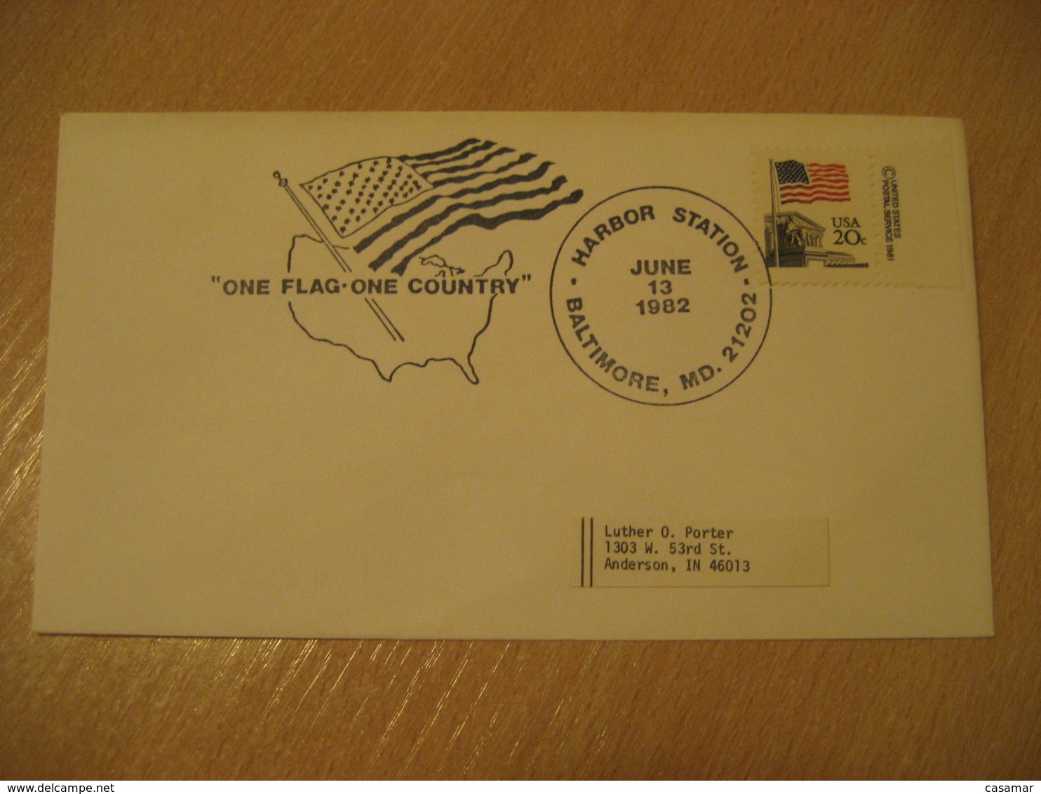 BALTIMORE 1982 Harbor Flag Flags Cancel Cover USA - Covers